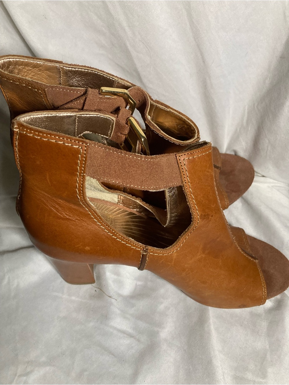 Viktor & Rolf Brown Cutout Peep-Toe Ankle Booties